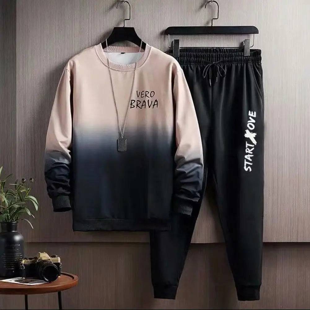 
                  
                    2023 Spring Autumn New Men's Tracksuit Classic Fashion Trend Waffle Ger Two-Piece Male Loose Pullover+outdoor Running Pants Set
                  
                