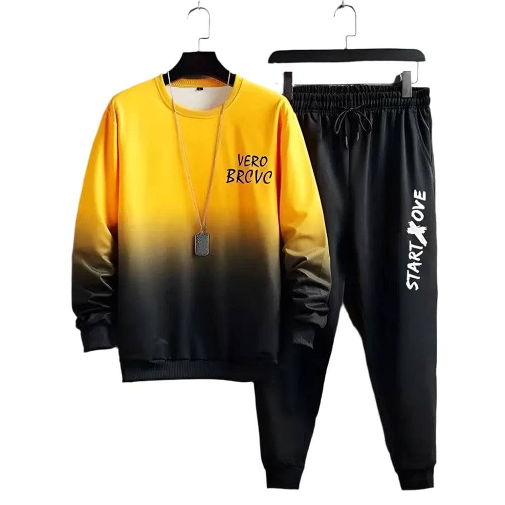 2023 Spring Autumn New Men's Tracksuit Classic Fashion Trend Waffle Ger Two-Piece Male Loose Pullover+outdoor Running Pants Set