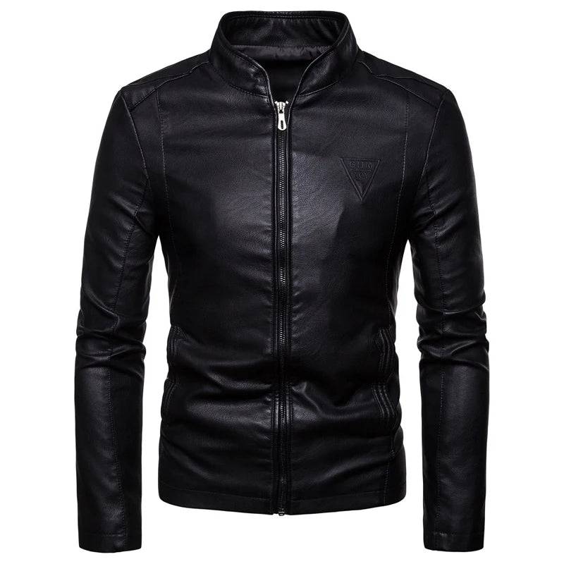 Autumn Men's PU Leather Jacket Fashion Man Stand Collar Motorcycle Jacket Men Retro Streetwear Biker Leather Coats Clothing 7XL