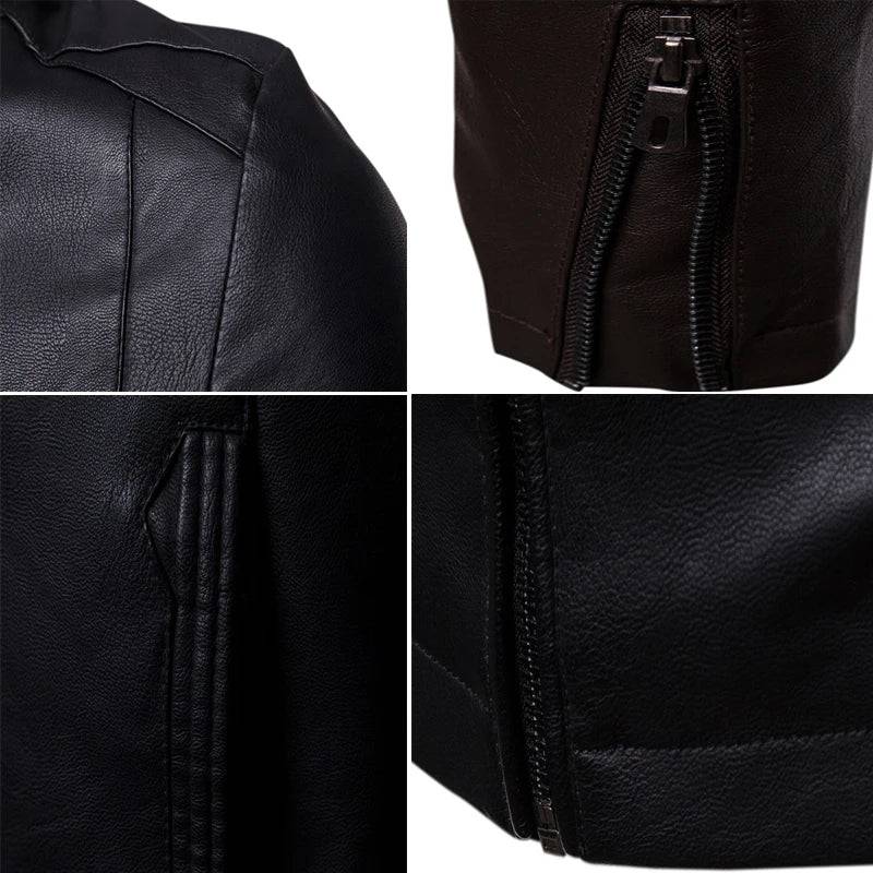 
                  
                    Autumn Men's PU Leather Jacket Fashion Man Stand Collar Motorcycle Jacket Men Retro Streetwear Biker Leather Coats Clothing 7XL
                  
                