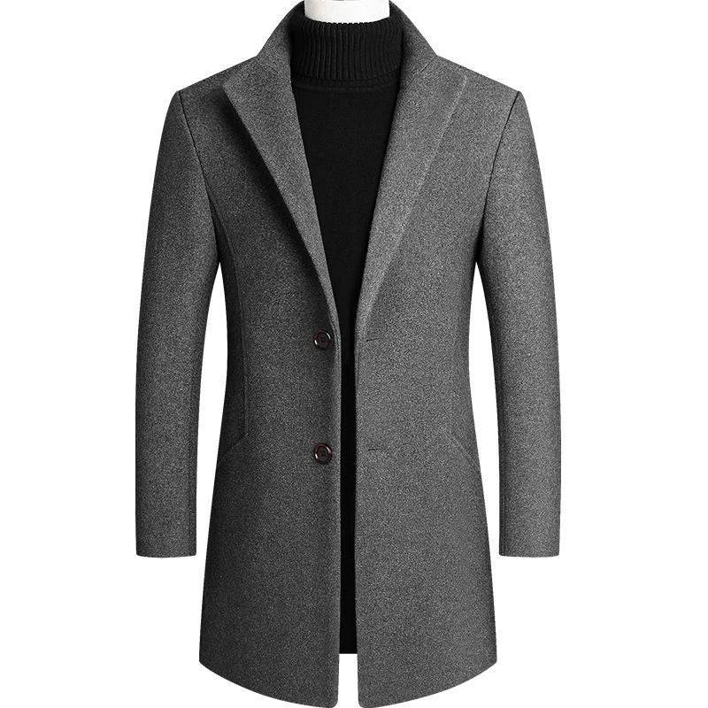 
                  
                    Autumn Winter Men's Wool Jackets Casual Mens Mid-Long Trench Coats Male Solid Color Woolen Warm Business Jackets Clothing
                  
                