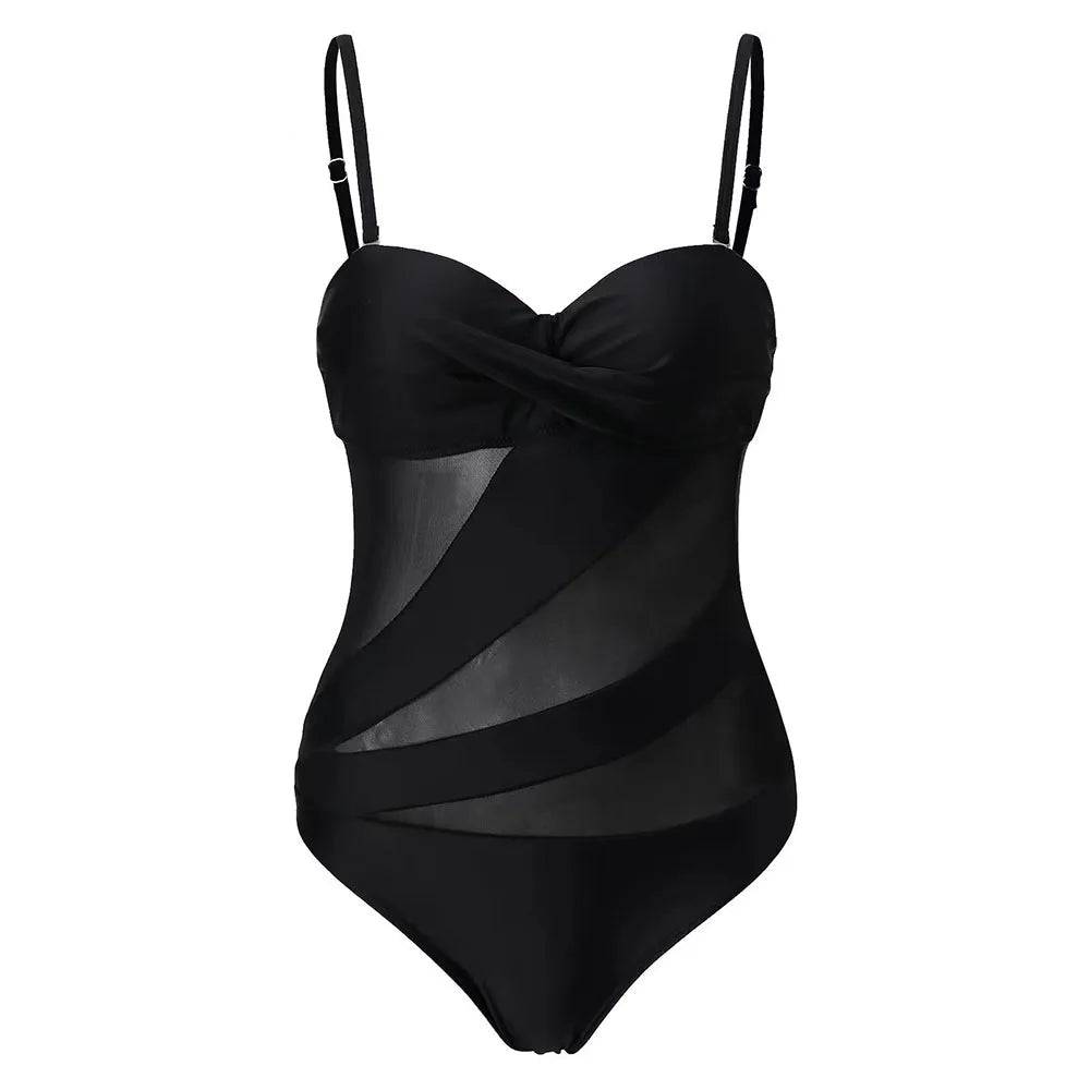 
                  
                    Mesh Patchwork Swimsuit One Piece Solid Swimwear Women Monikini Push-up Bra Hollow Out Bathing Suit Female Summer Beach Bodysuit
                  
                