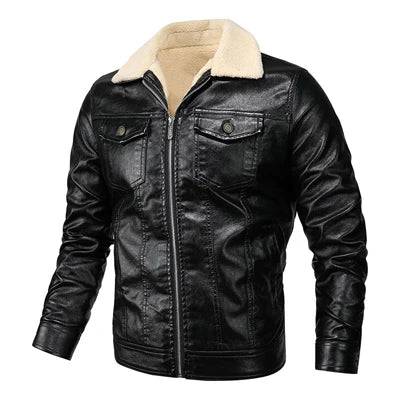 
                  
                    DIMUSI Men's PU Jacket Leather Coats Winter Mens Fur Collar Warm Slim Faux Leather Motorcycle Jackets Male Biker Coats Clothing
                  
                