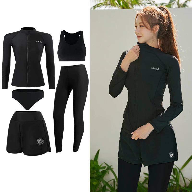 
                  
                    2024 Korean Couple Diving Suit Rash Guard Women Men's Split Surfing Swimwear Conservative Long Sleeved Pants Swimwear
                  
                