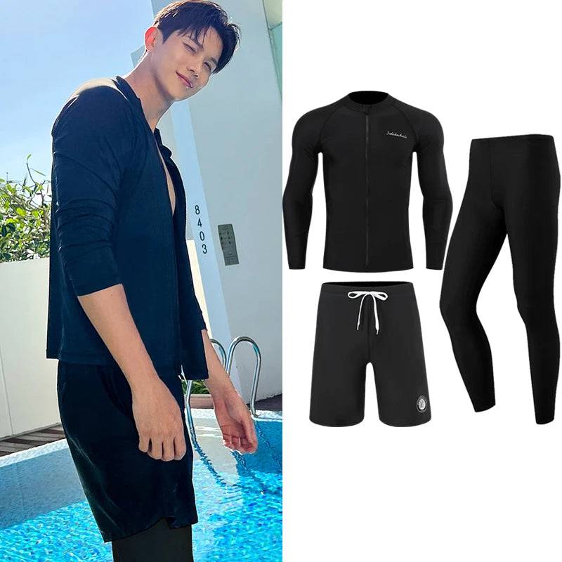 
                  
                    2024 Korean Couple Diving Suit Rash Guard Women Men's Split Surfing Swimwear Conservative Long Sleeved Pants Swimwear
                  
                