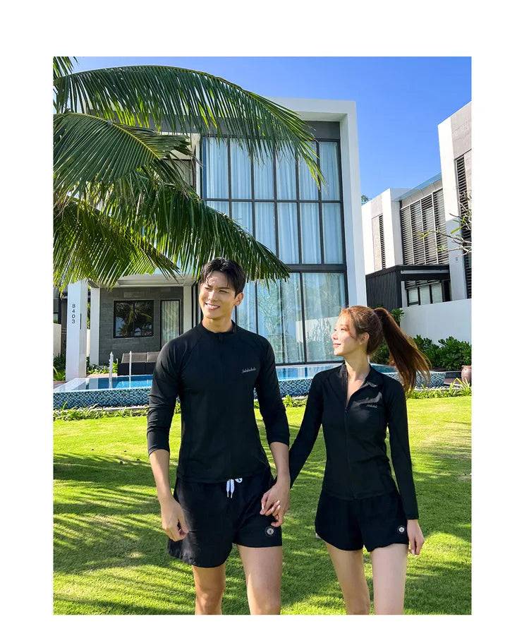 
                  
                    2024 Korean Couple Diving Suit Rash Guard Women Men's Split Surfing Swimwear Conservative Long Sleeved Pants Swimwear
                  
                