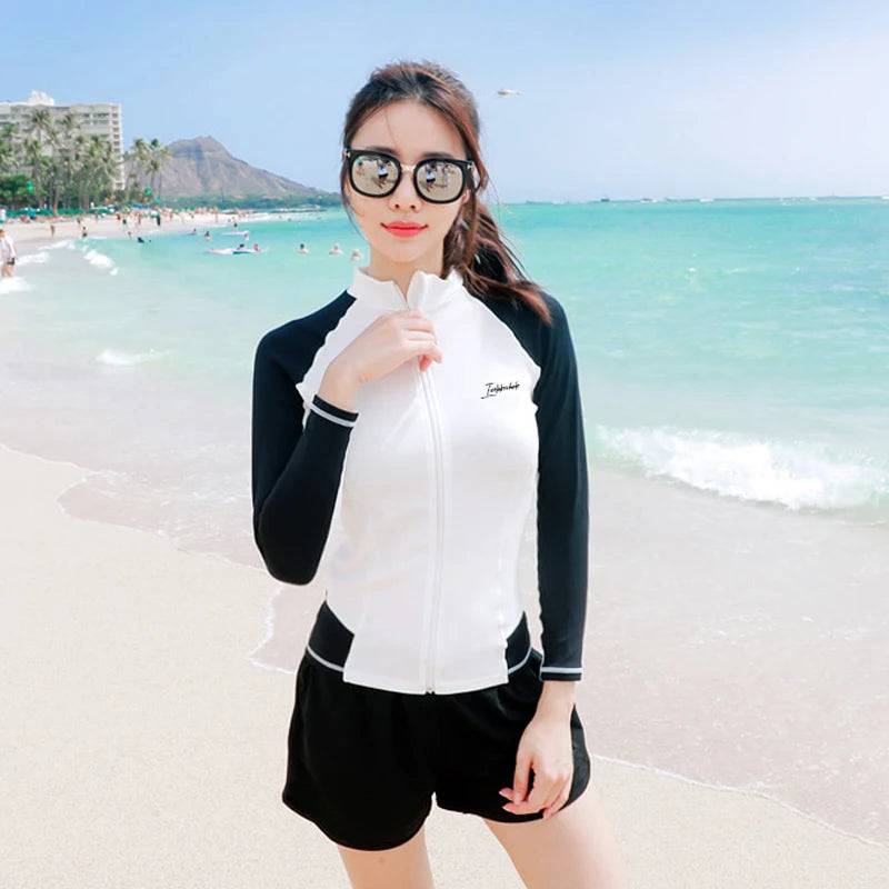 
                  
                    Korean Couple Split Diving Suit Women Men's Snorkeling Surfing Swimsuit Conservative Sun Protection Sports Pants Swimwear
                  
                