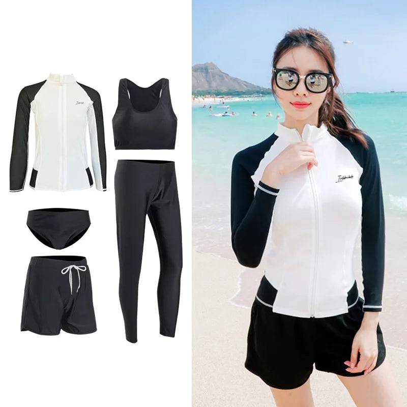 
                  
                    Korean Couple Split Diving Suit Women Men's Snorkeling Surfing Swimsuit Conservative Sun Protection Sports Pants Swimwear
                  
                