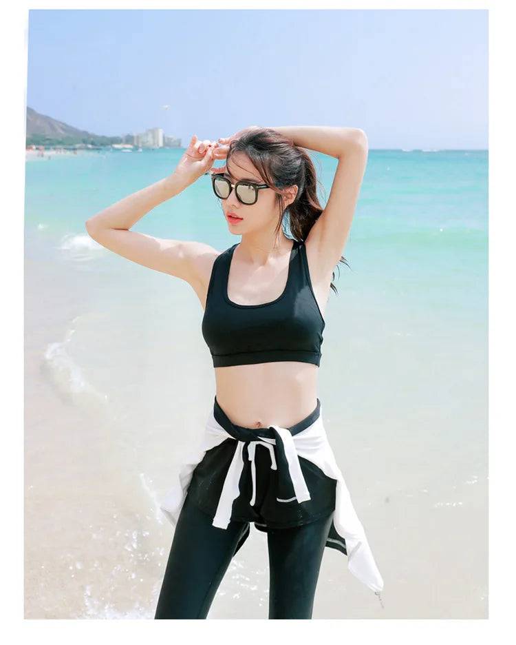 
                  
                    Korean Couple Split Diving Suit Women Men's Snorkeling Surfing Swimsuit Conservative Sun Protection Sports Pants Swimwear
                  
                