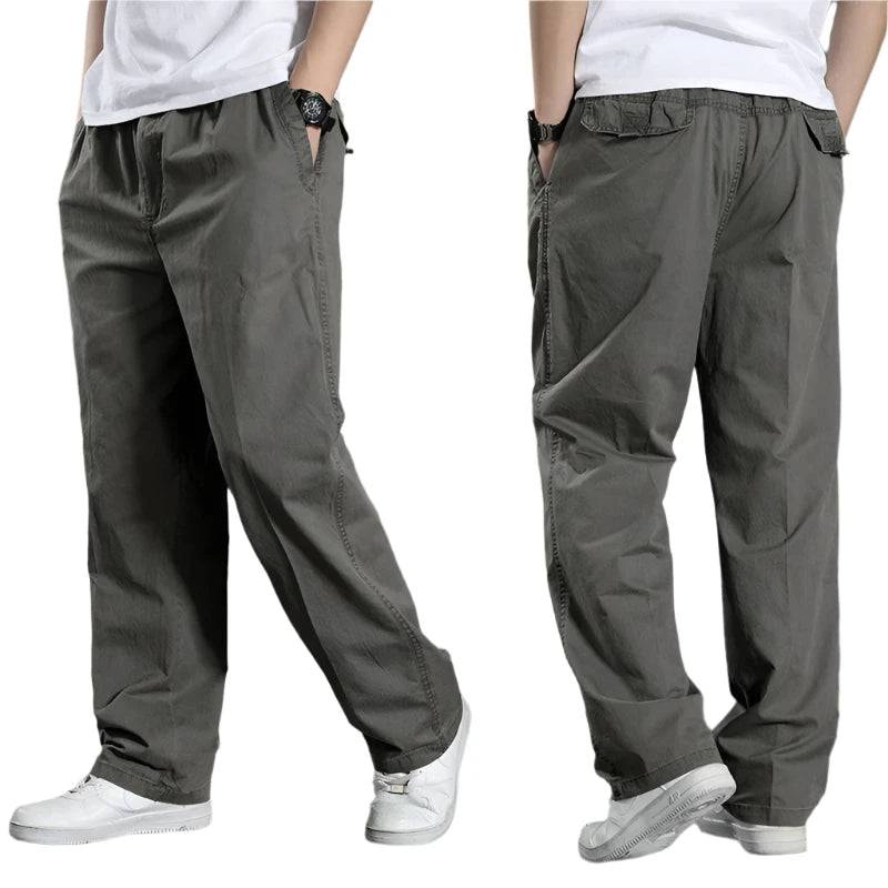 H.Aic S Men's Cargo Pants Summer Spring Cotton Work Wear New In Large Size 6XL Casual Joggers Sweatpants Autumn Trousers