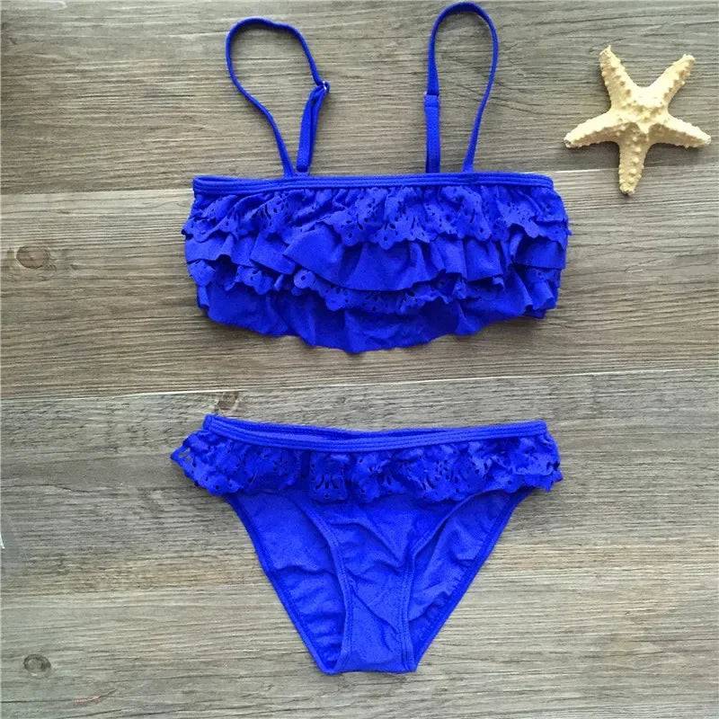 
                  
                    7-16years Children Swimwear Falbala Girls Swimwear Baby Kids Biquini Infantil Swimsuit Bikini Girl 2022 New Summer Bathing Suit
                  
                