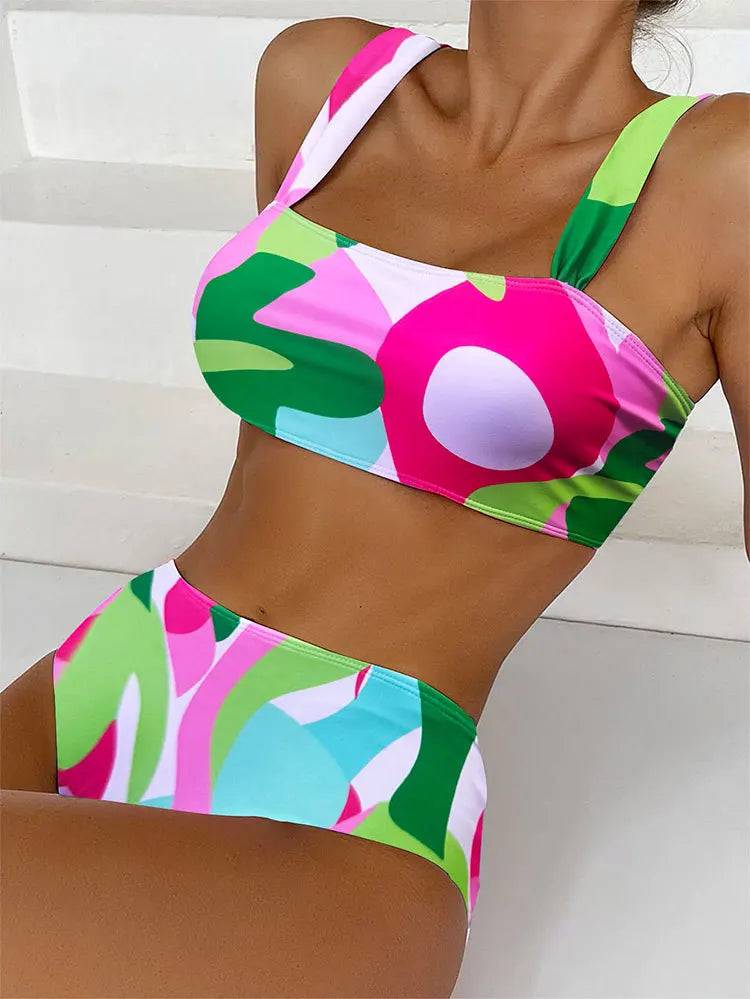 
                  
                    High Waist Bikini Swimsuit Woman 2024 Swimwear Female Sexy Bandeau Bikinis Sets Brazilian Beach Swimming for Women Bathing Suits
                  
                