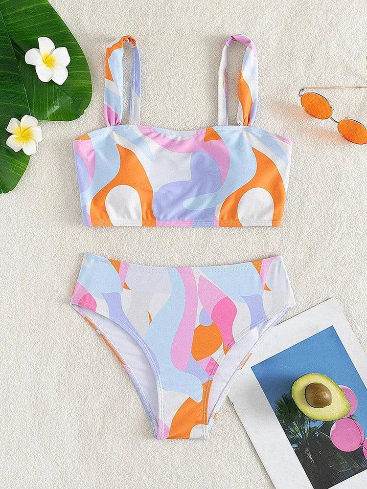 
                  
                    High Waist Bikini Swimsuit Woman 2024 Swimwear Female Sexy Bandeau Bikinis Sets Brazilian Beach Swimming for Women Bathing Suits
                  
                