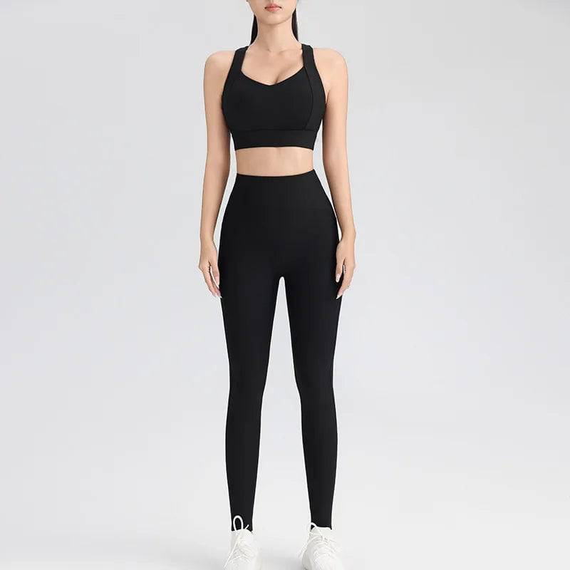 
                  
                    Women's yoga suits cross-back workout vests and high-waisted tights leggings
                  
                