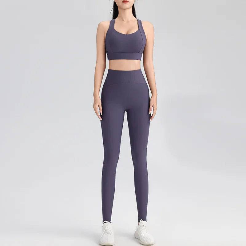 
                  
                    Women's yoga suits cross-back workout vests and high-waisted tights leggings
                  
                