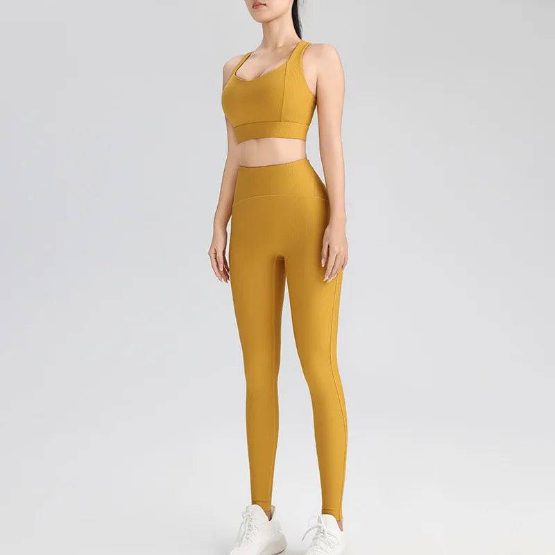 
                  
                    Women's yoga suits cross-back workout vests and high-waisted tights leggings
                  
                