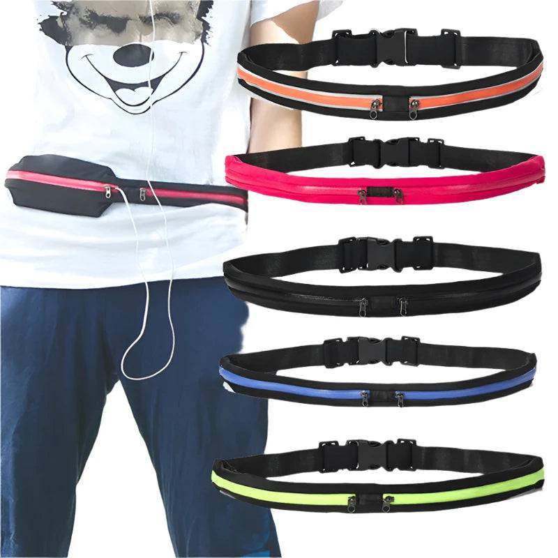 Waist Pack Double Pocket Waterproof Phone Belt Nylon Casual Small Bag Traveling Running Cycling Hiking Sport Traveling Shopping