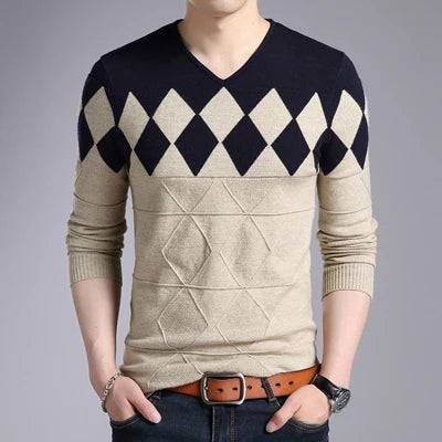 
                  
                    DIMUSI Autumn Winter Mens Pullover Sweater Men Turtleneck Casual V-Neck Sweater Men's Slim Fit Knitted Pullovers Clothing 3XL
                  
                