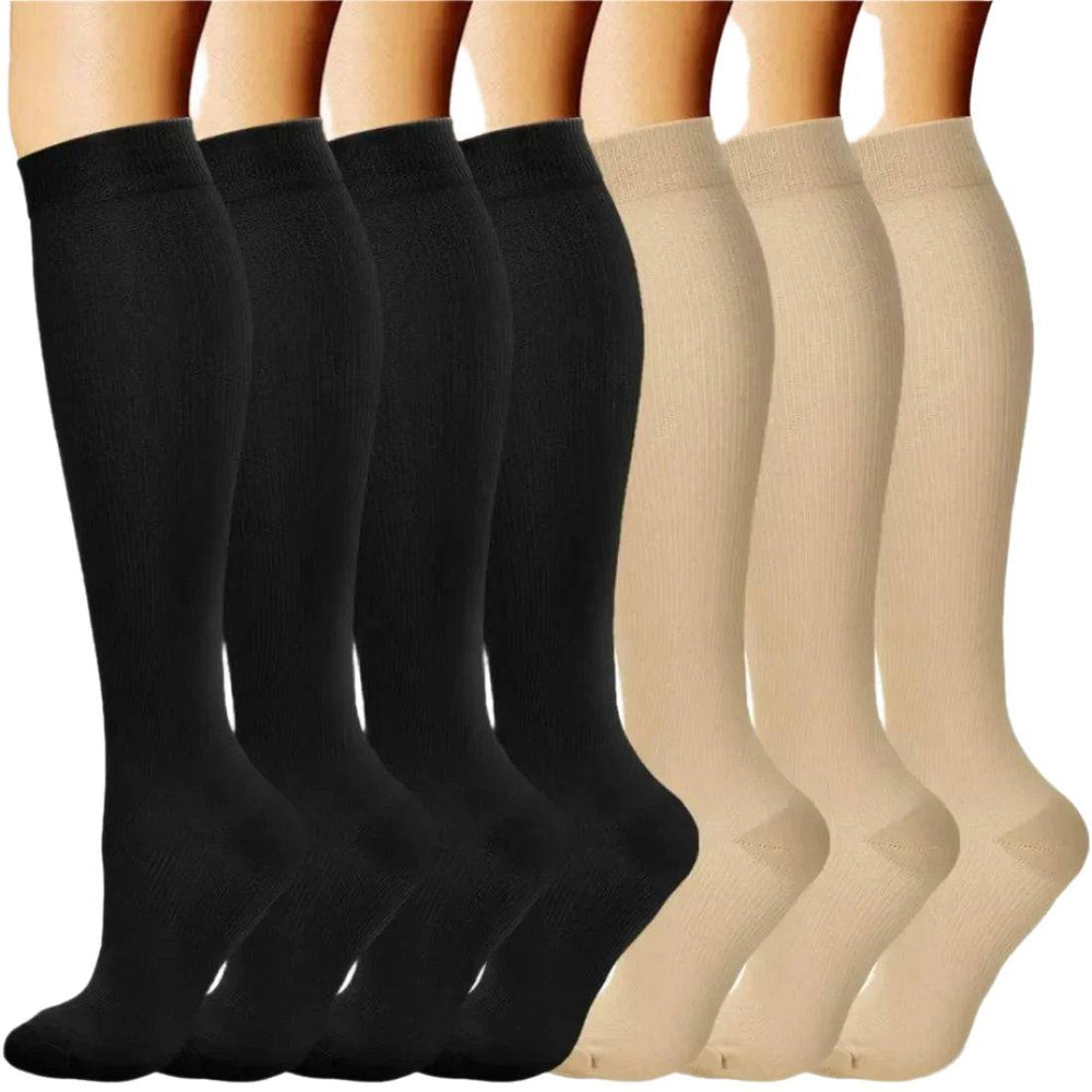 3/6/7 Pairs Compression Socks Medical 20-30mmHg Men Varicose Veins Sports Socks for Running Cycling Blood Circulation Knee Socks