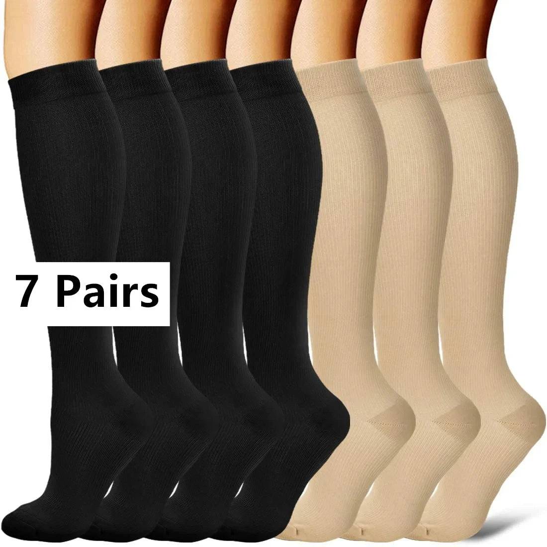 
                  
                    3/6/7 Pairs Compression Socks Medical 20-30mmHg Men Varicose Veins Sports Socks for Running Cycling Blood Circulation Knee Socks
                  
                