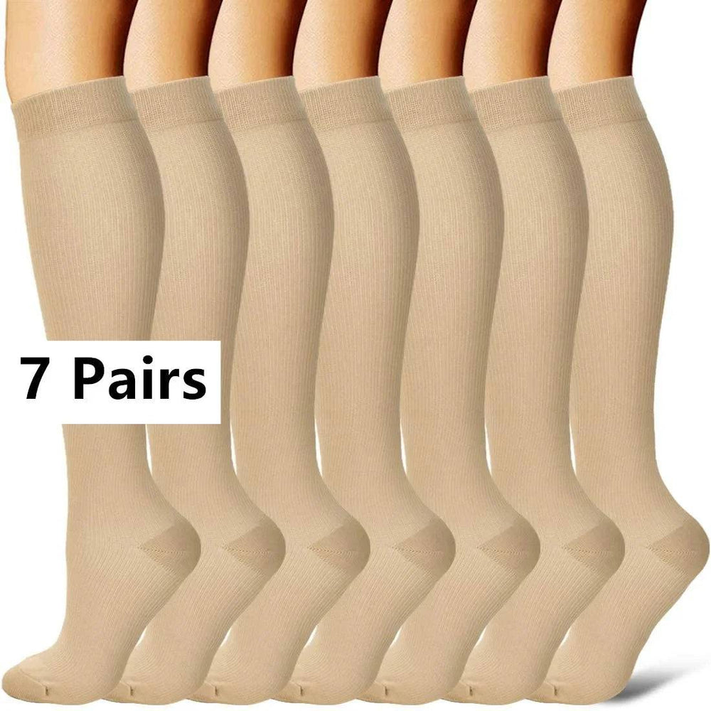 
                  
                    3/6/7 Pairs Compression Socks Medical 20-30mmHg Men Varicose Veins Sports Socks for Running Cycling Blood Circulation Knee Socks
                  
                