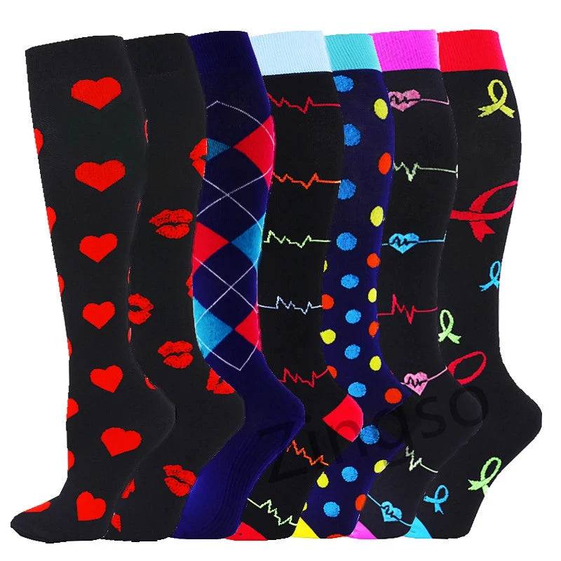 
                  
                    3/6/7 Pairs Compression Socks Medical 20-30mmHg Men Varicose Veins Sports Socks for Running Cycling Blood Circulation Knee Socks
                  
                