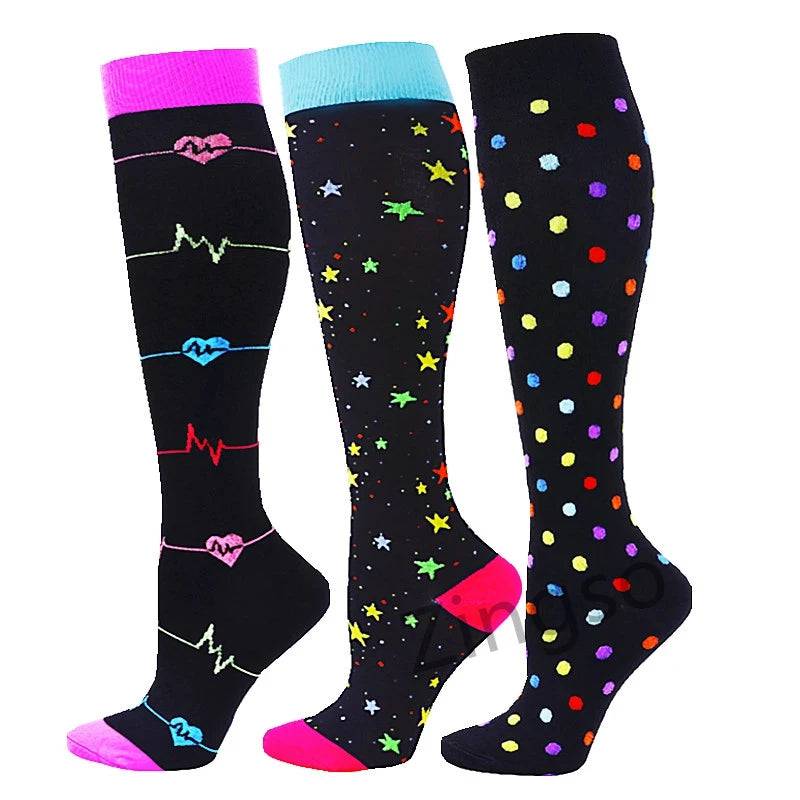 
                  
                    3 Pairs Compression Socks Men Sports Socks Running Basketball Football Cycling Knee Sock Women Diabete 30mmHg Varicose Wholesale
                  
                