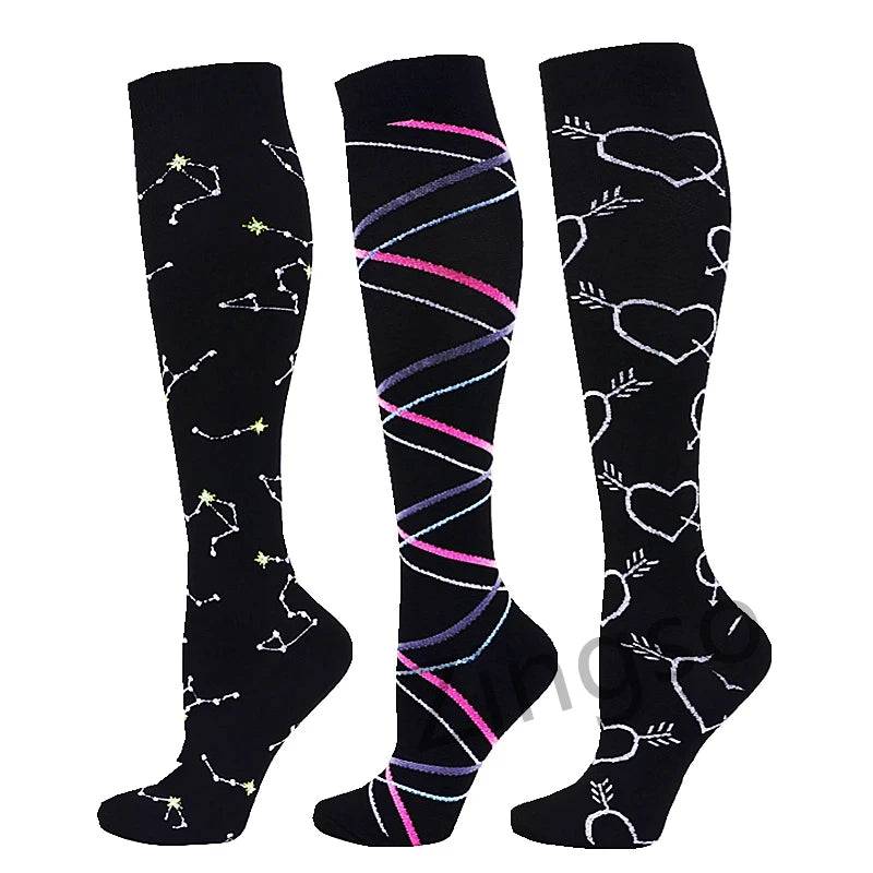 
                  
                    3 Pairs Compression Socks Men Sports Socks Running Basketball Football Cycling Knee Sock Women Diabete 30mmHg Varicose Wholesale
                  
                