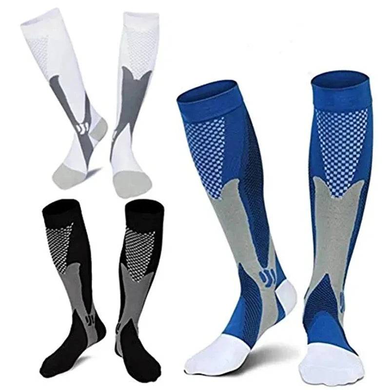 Unisex Compression Socks Football Running Basketball Bicycle Nylon Sports Socks 20-30mmHg Promote Blood Circulation Anti Fatigue